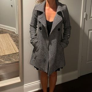 Zara Trafalgar Women Coat Size S Black and White